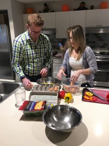 Group making a meal
